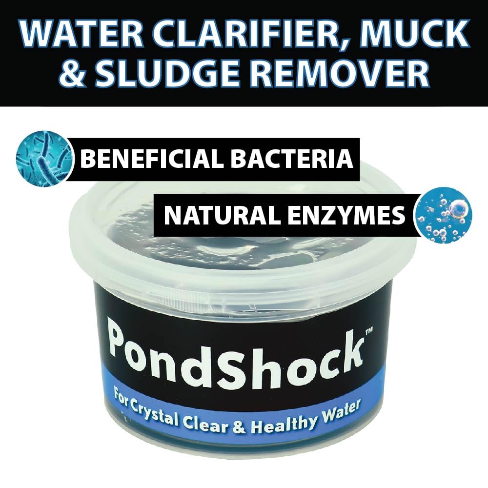 Pond Shock Ball, Natural Enzymes & Live Bacteria, Freshwater Clarifier Shock Treatment, Muck & Sludge Remover