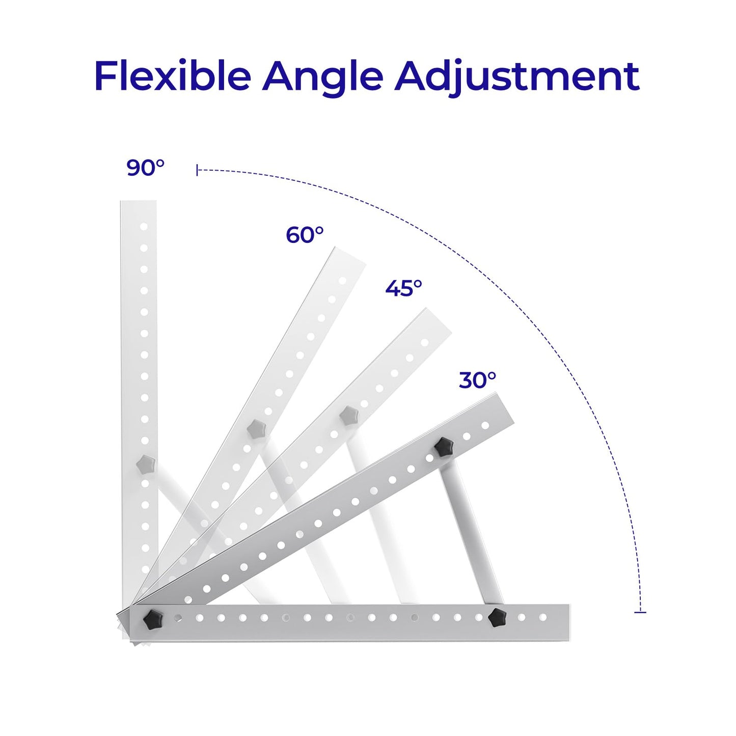 Adjustable Solar Panel Mount Brackets with Foldable Tilt Legs (50in) on Any Flat Surface for Any Off-Grid System