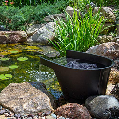 Pond Filter and Waterfall Spillway, Mechanical and Biological Filtration