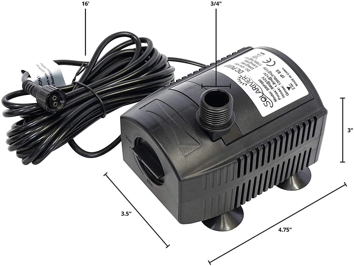 Solariver™ - Replacement Solar Water Pump (360+GPH, 12v DC Submersible)