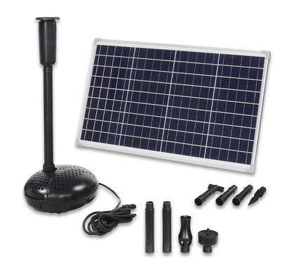 Solar Water Pump Kit (655+GPH, 18v DC Submersible, 35 Watt Solar Panel)