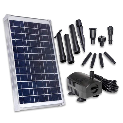 Solar Water Pump Kit (470+GPH, 18v DC Submersible, 40 Watt Solar Panel) - Battery Compatible