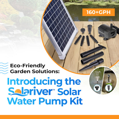 Solar Water Pump Kit (160+GPH, 12v DC Submersible, 12 Watt Solar Panel)