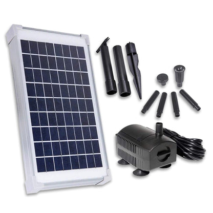 Solar Water Pump Kit (235+GPH, 18v DC Submersible, 25 Watt Solar Panel) - Battery Compatible