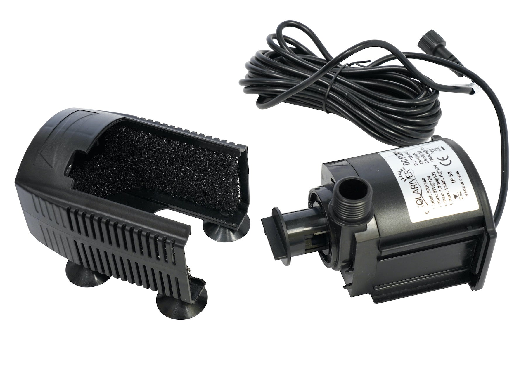 Solariver™Replacement Solar Water Pump (360+GPH, 12v DC Submersible) - disassembled