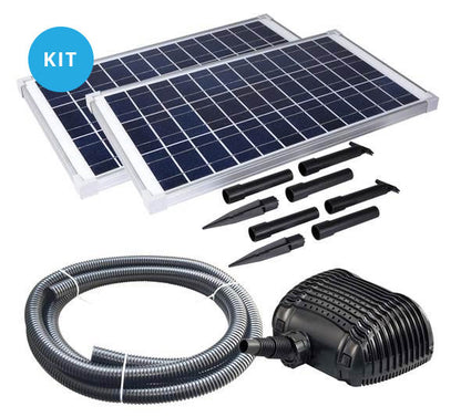 Solar Water Pump Kit (900+GPH with (2) 35 Watt Solar Panels) - Battery Compatible